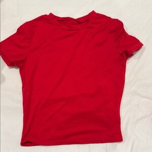SHEIN Red Fitted Short Sleeve Tee